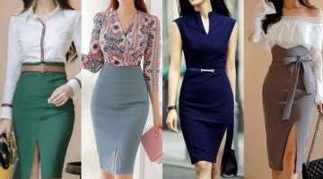 highly demonding and precious western two peace outfits/pencil skirt with designr formal shirts/t...