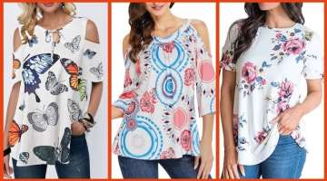 New arrival glamorous look Printed and design ideas chiffon three quarter sleeves first class